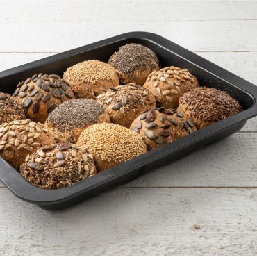 Bun Baking Pan - Zenker Black Metallic Bread Rolls Tin 6517