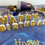 Anniversary House Happy Birthday Candles Gold Glitter