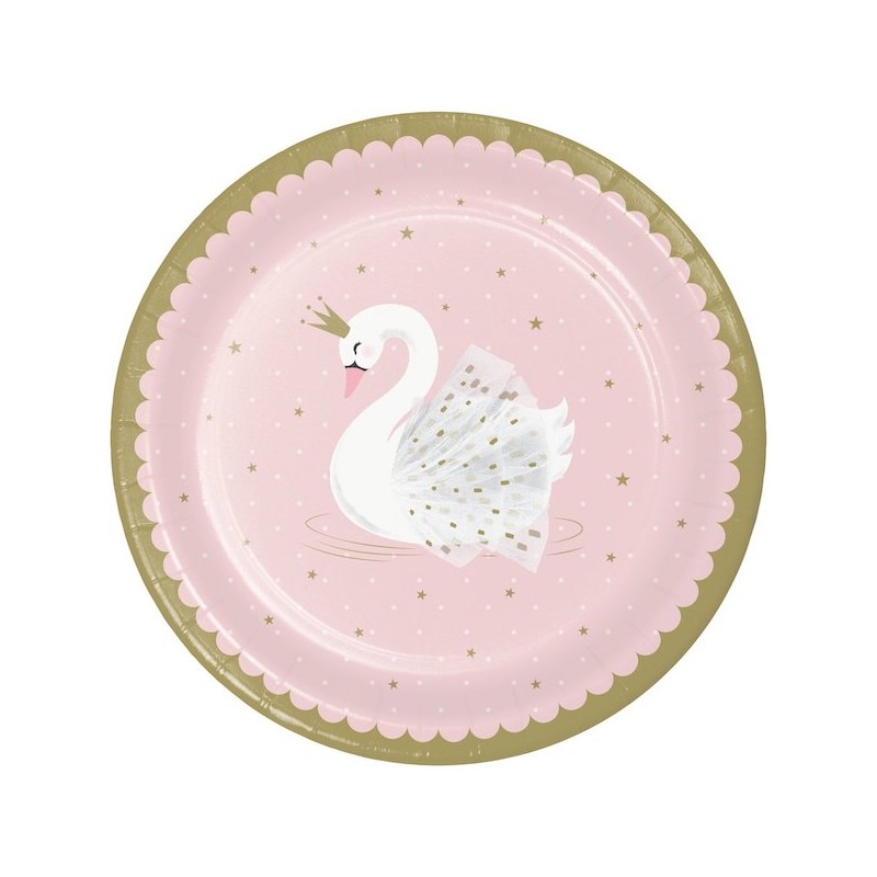 Anniversary House Stylish Swan Plates, 8 pcs