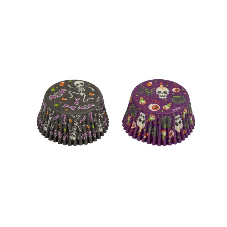 Decora Happy Halloween Cupcake Cases Black & Purple – 36 pcs