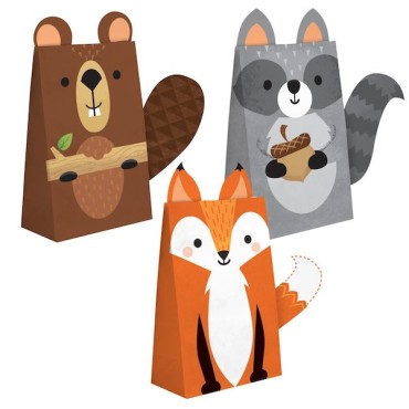 Anniversary House Wild One Woodland Animals Paper Treat Bags AH-PC344417