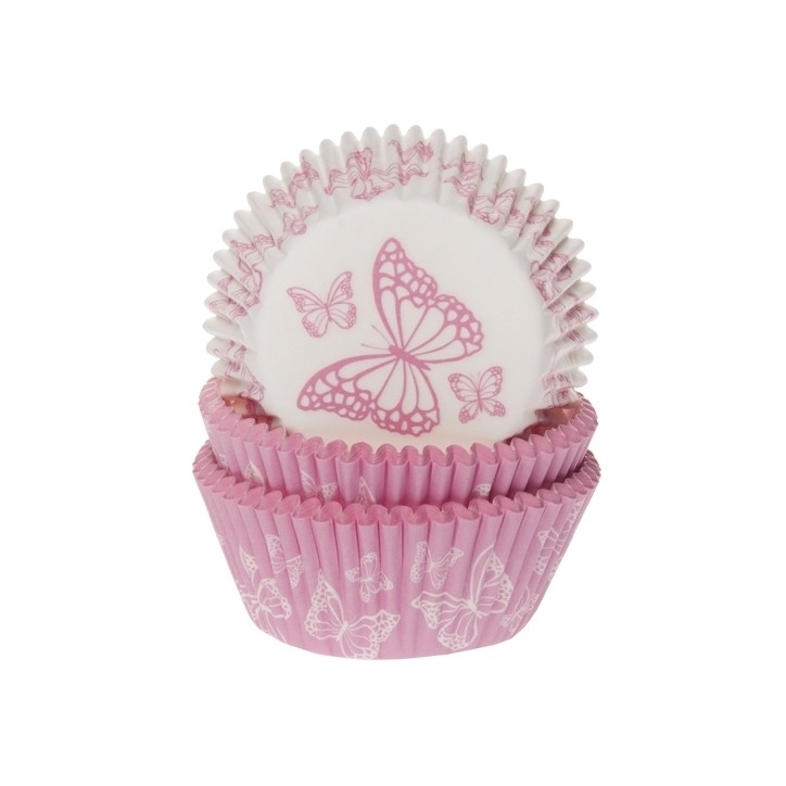 House of Marie Cupcake Förmchen Butterfly Pink – 50 Stück Schmetterlingsdesign House of Marie Cupcake Förmchen Butterfly Pink – 50 Stück Schmetterlingsdesign