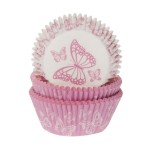 House of Marie Butterfly Pink Cupcake Cases, 50pcs