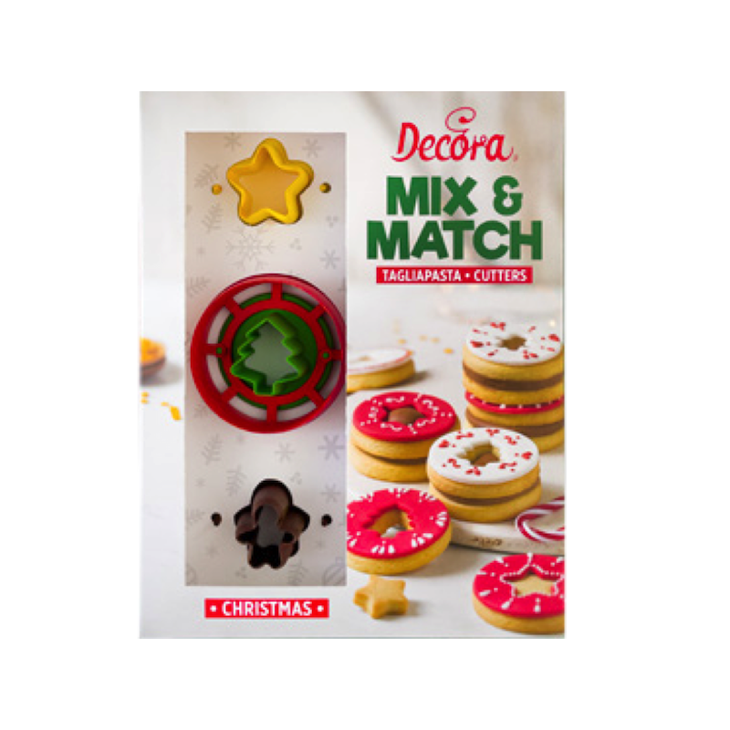 Decora Mix & Match Christmas Linzer Cookie Cutter Set, 4 pcs