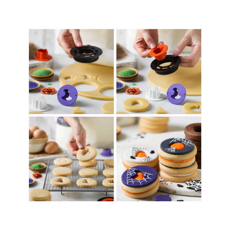 Decora Mix & Match Halloween Linzer Cookie Cutters, 4 pcs