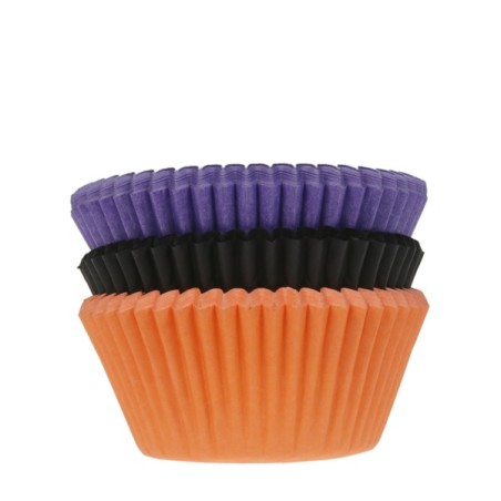 Halloween Farben Cupcake Förmchen Schwarz - Orange - Violett