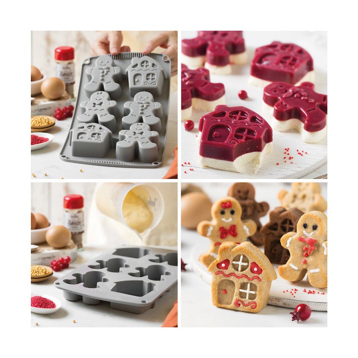Decora Gingerbread Silicone Mold – 6 Festive Mini Shapes