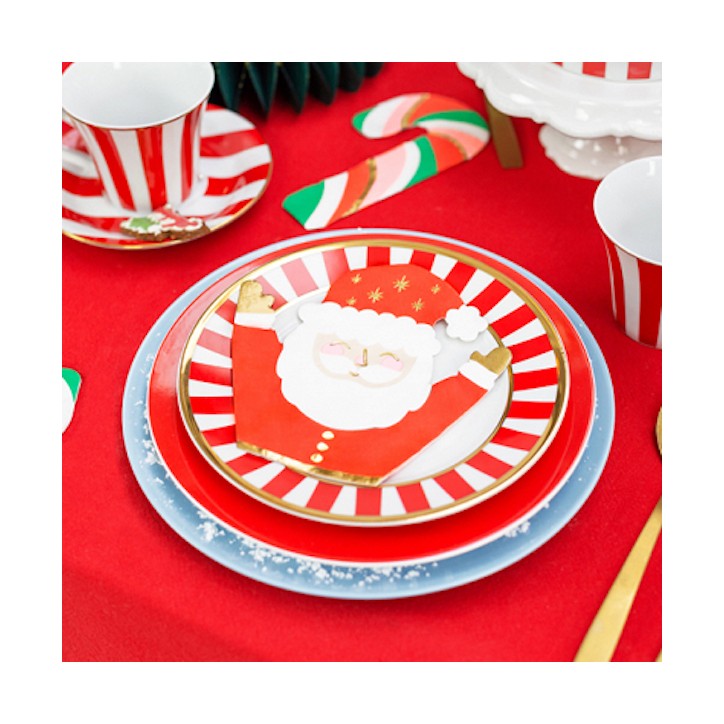 PartyDeco Santa Claus Christmas Napkins 20 Pieces