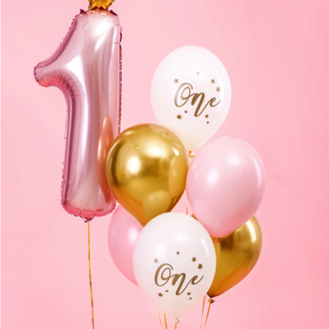 PartyDeco Balloon Set Latex One Pastell Pink-Gold PD-SB14P-307-081B-6