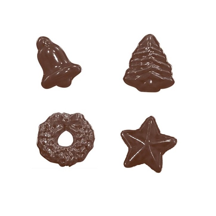 Martellato Schokoladenform Weihnachten Stern Tanne Glocke