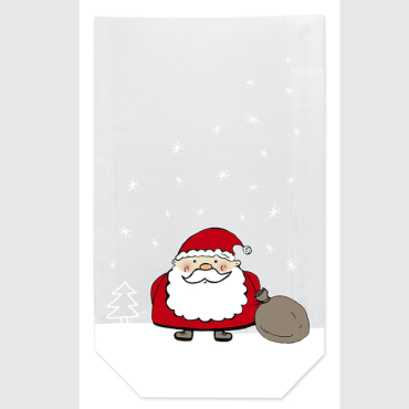 Klarsichtgeschenkbeutel Lieber Weihnachtsmann Schneeflocken FE-4761-0067