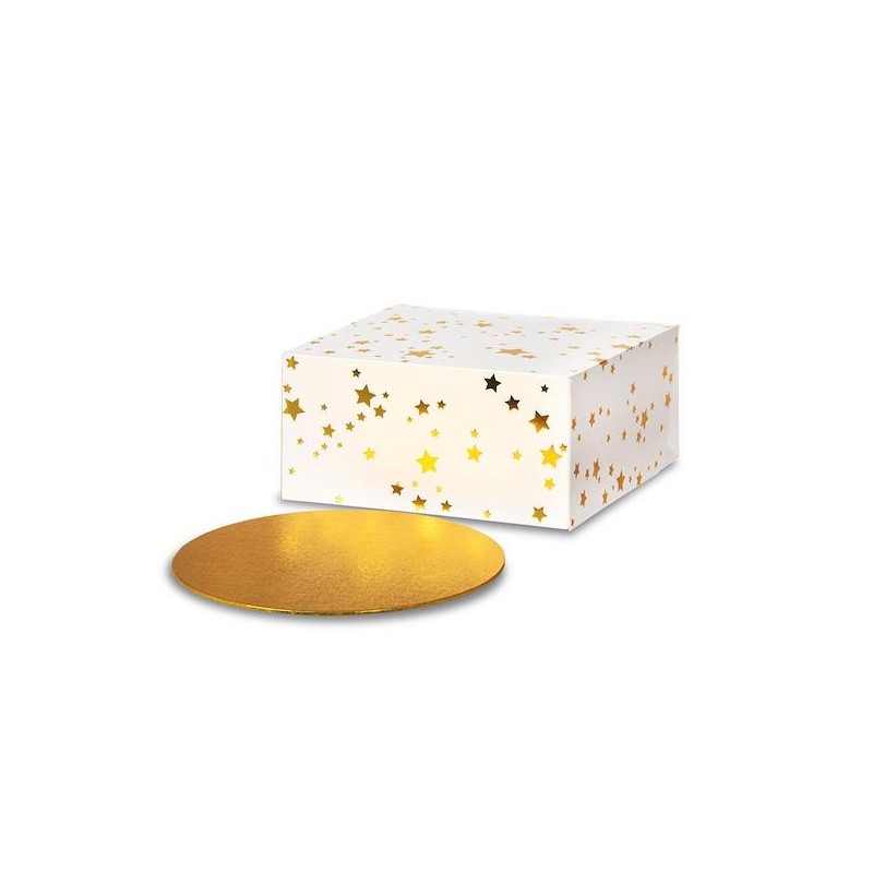 Anniversary House Gold Star Torten Box mit Tortenplatte 26cm