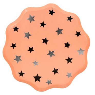 Pastel Halloween Star Pattern Plates (set of 8) - Meri Meri 216649