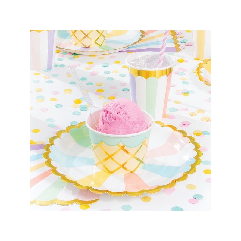 Anniversary House Ice Cream Party Eisbecher mit Löffel, 8 Stück