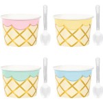 Anniversary House Ice Cream Party Treat Cups with Spoons, 8 pcs
