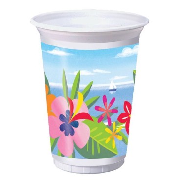 Anniversary House Plastic Drinking Cups Lush Luau Summer AH-PC335529