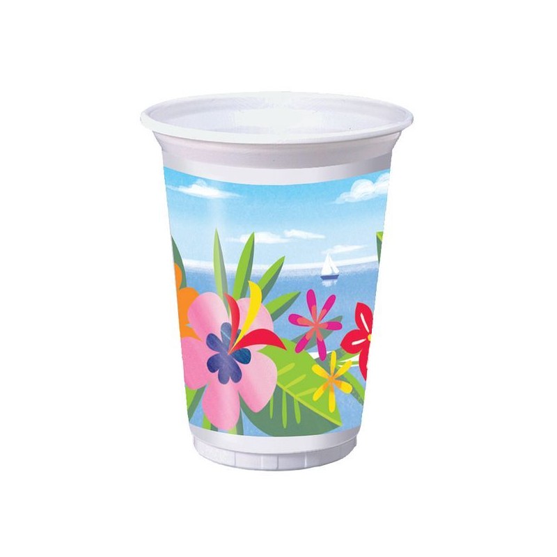 Anniversary House Lush Luau Plastic Cups large, 8 pcs