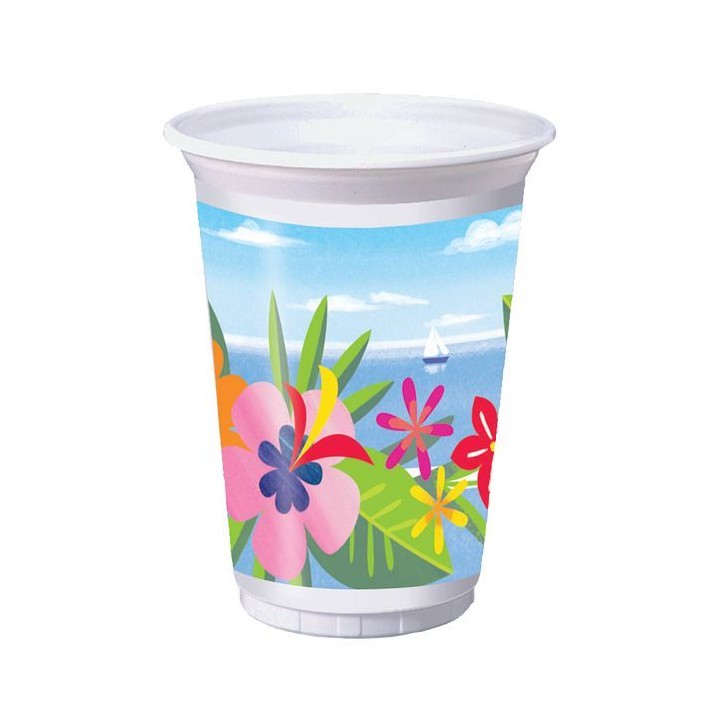 Anniversary House Lush Luau Plastic Cups 473ml 8 Pack