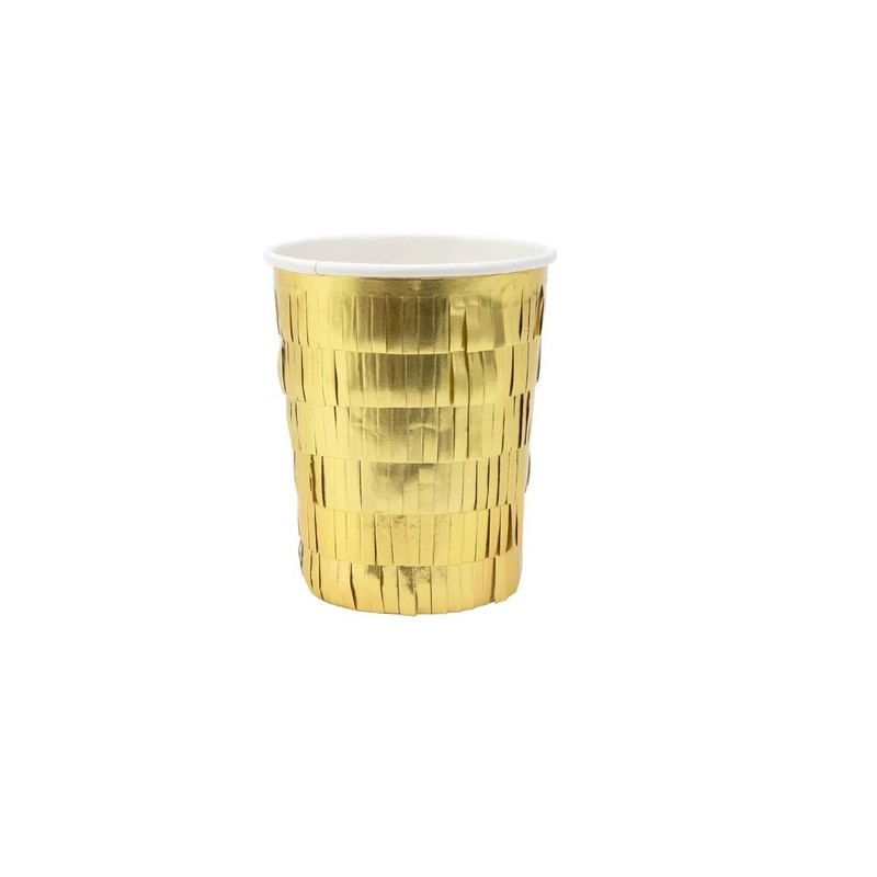 Meri Meri Gold Fringe Party Cups, 8 pcs