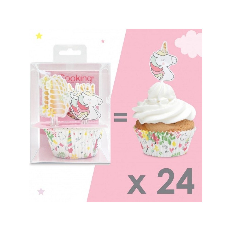 ScrapCooking Unicorn Cupcake & Topper Set, 48-pcs