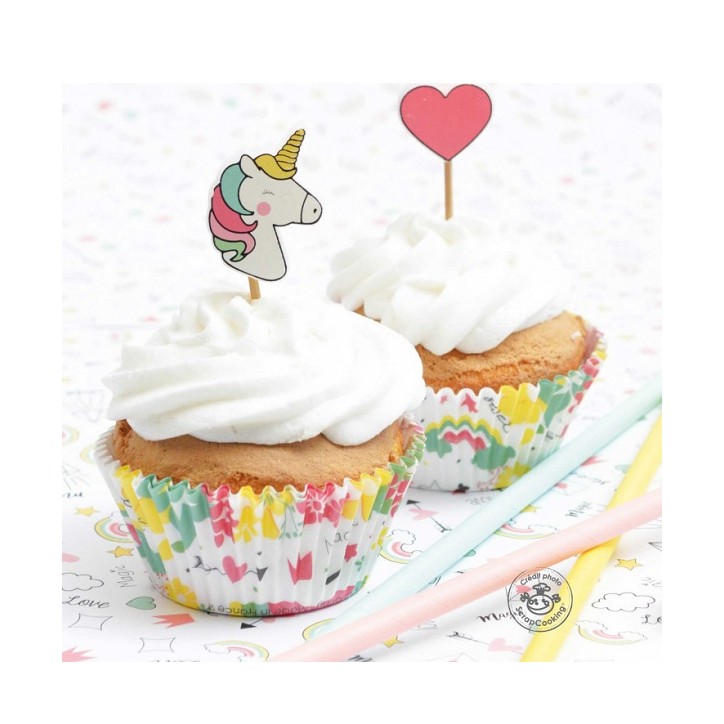 ScrapCooking Einhorn Cupcake & Topper Set 48-teilig | Einhorn Party ScrapCooking Einhorn Cupcake & Topper Set 48-teilig | Einhorn Party