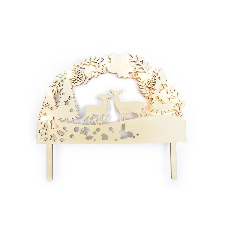 ScrapCooking LED Enchanted Forest Wooden Cake Topper