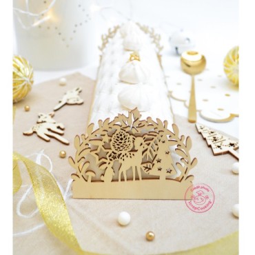 Baumkuchen Dekoration Zauberwald - Rouladendekoration für Weihnachten