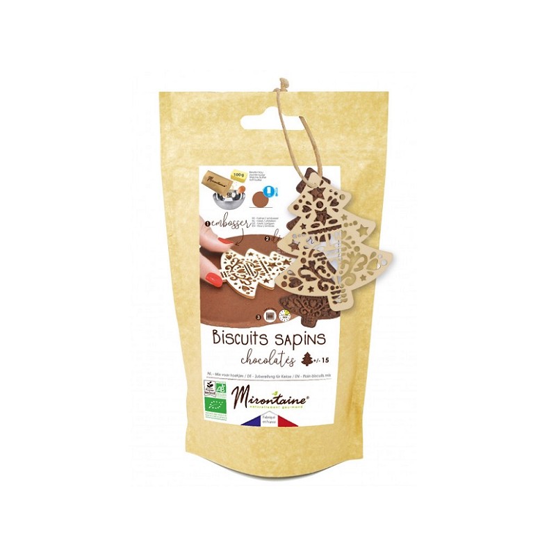 Mirontaine ORGANIC Chocolate Cookie Mix 280g with Christmas Tree embosser