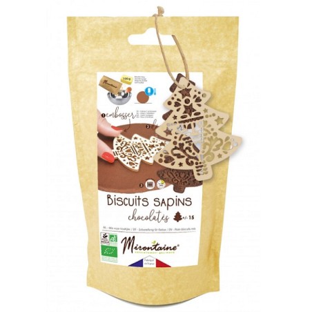 Organic chocolate cookie Mix & wooden tree embosser MIRONTAINE 498
