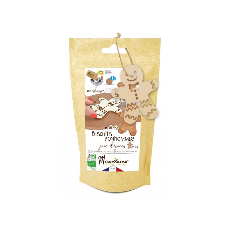 Mirontaine ORGANIC Gingerbread Cookie Mix 280g with Gingerman embosser