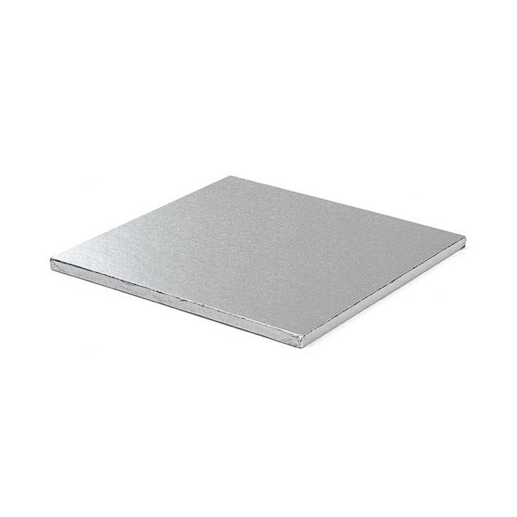 Decora Tortenplatte Viereckig Silber 25x25cm 12mm | Cake Board Quadratisch