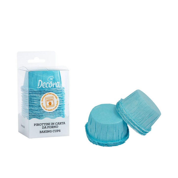 Decora Ruffle Baking Cups Light Blue – 25 pcs Vintage Cupcake Liners