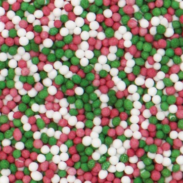 Decora Nonpareils Sugar Pearls Red-White-Green DA-2081124