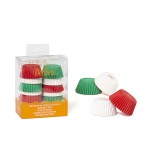 Decora Mini Cupcake Papierbackförmchen Weiss-Rot-Grün, 200 Stück