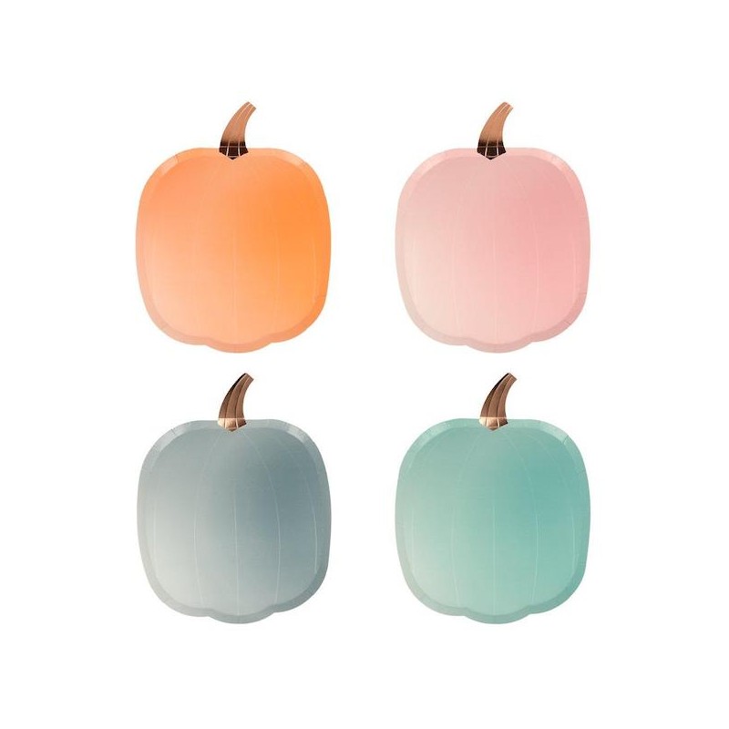 Meri Meri Ombre Pastel Pumpkin Plates, 8 pcs