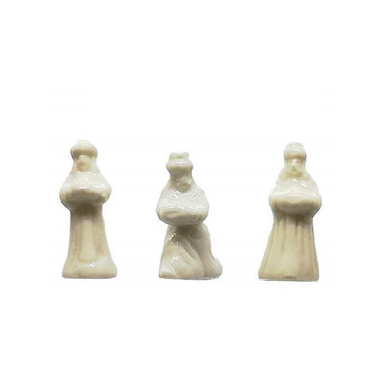 Porzellan Dreikönigsfigur Heilige Drei Könige - Weiss, 3 Stück