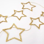 Meri Meri Gold Glitter Star Garland with 42 Stars