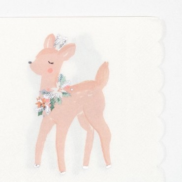 Christmas Napkins Pastel Deer 16 pcs - Meri Meri 217738