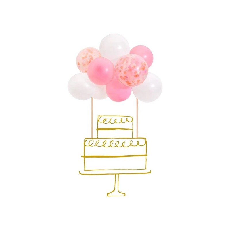 Meri Meri Pink Balloon Cake Topper Kit, 11 pcs