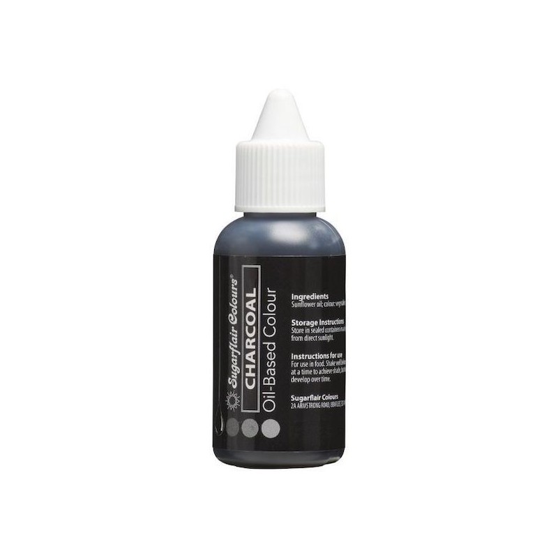 Sugarflair Oil Based  Edible Colour Charcoal, 30ml