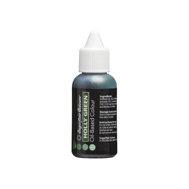 Sugarflair Oil Based  Edible Colour Holly Green, 30ml