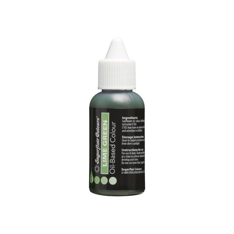 Sugarflair Oil Based  Edible Colour Lime Green, 30ml