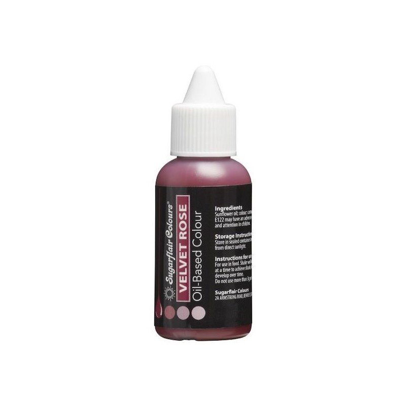 Sugarflair Oil Based  Edible Color Velvet Rose, 30ml