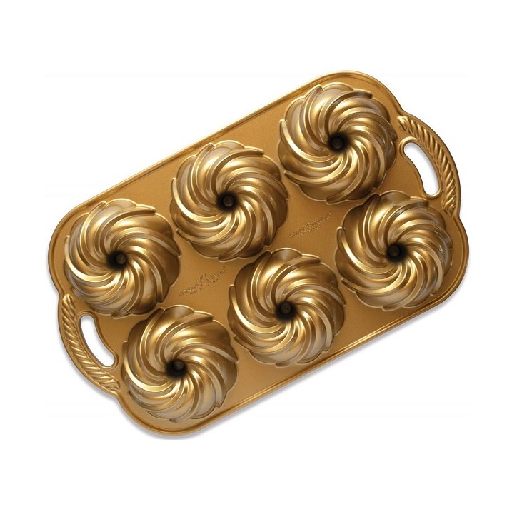 Nordic Ware Mini Swirl Bundtlette Pan 6 Cavities Nordic Ware Mini Swirl Bundtlette Pan 6 Cavities