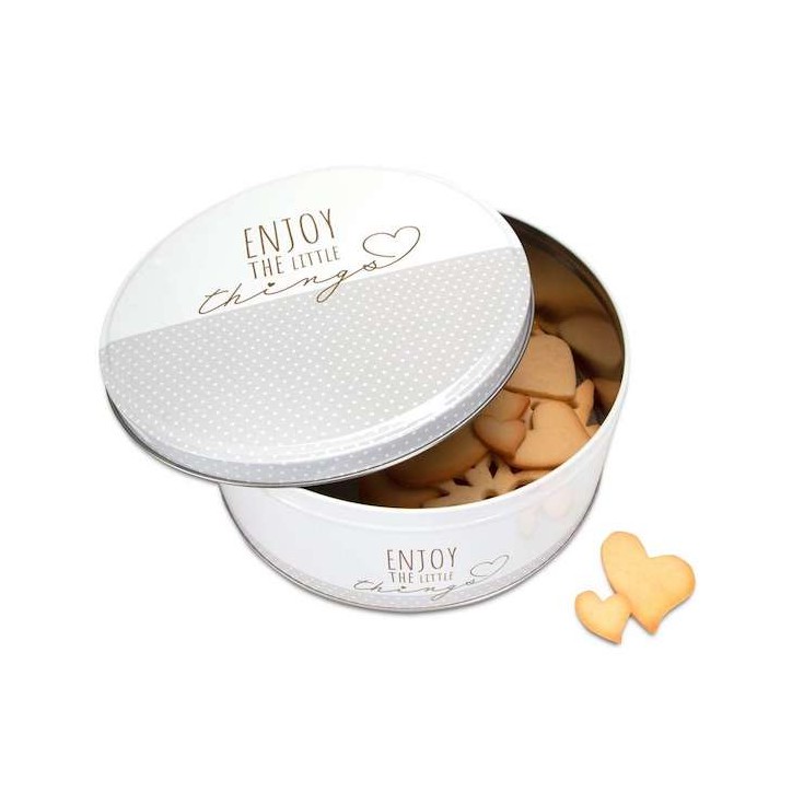 Städter Enjoy the Little Things Cookie Tin Round 22cm | Decorative Biscuit Tin Städter Enjoy the Little Things Cookie Tin Round 22cm | Decorative Biscuit Tin