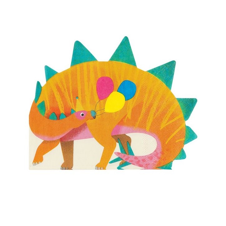 Talking Tables Dinosaur Shaped Napkins Stegosaurus 16 Pack