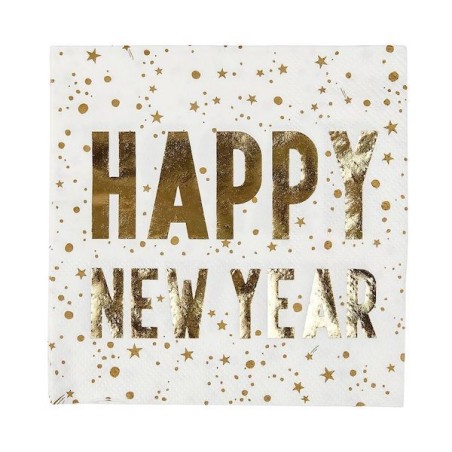 Talking Tables Luxe Happy New Year Cocktail Napkins 16 Pack