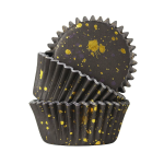 PME Cupcake Förmchen Fleck Schwarz-Gold, 30 Stück