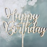 Bakeria Wooden Happy Birthday Cake Topper, 1 pcs