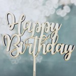 Bakeria Wooden Happy Birthday Cake Topper, 1 pcs